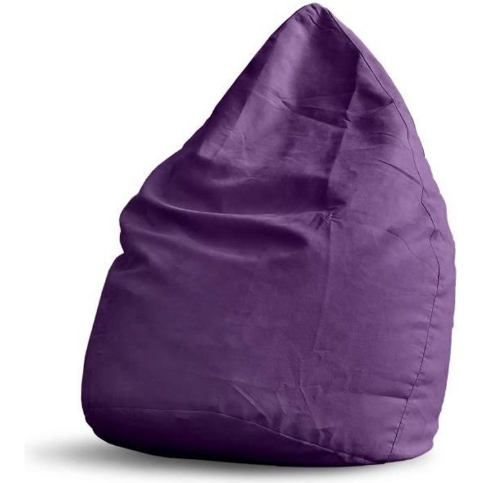 Puf XL Plus - LUMALAND - 65 x 80 cm - Roxo - Tecido