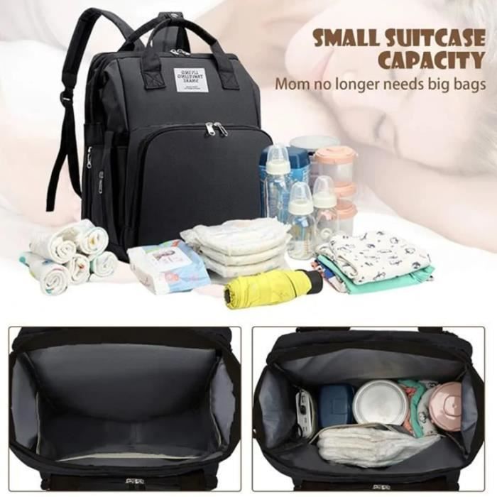 Mochila para fraldas com trocador de fraldas integrado, bolsa de viagem multifuncional impermeável de grande capacidade.