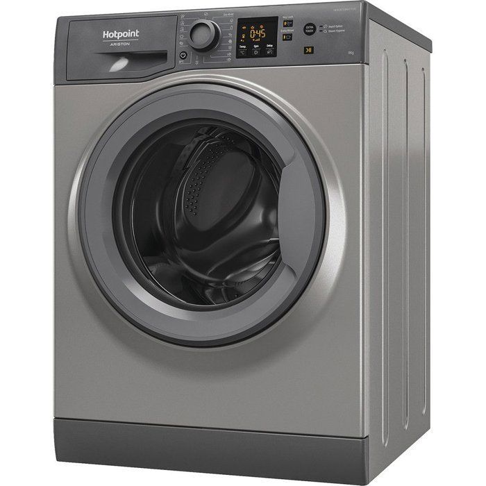 HOTPOINT NSWM946GGFR Front-Loading Washing Machine - 9 kg - Induction - 1400 rpm - Class A - Graphite