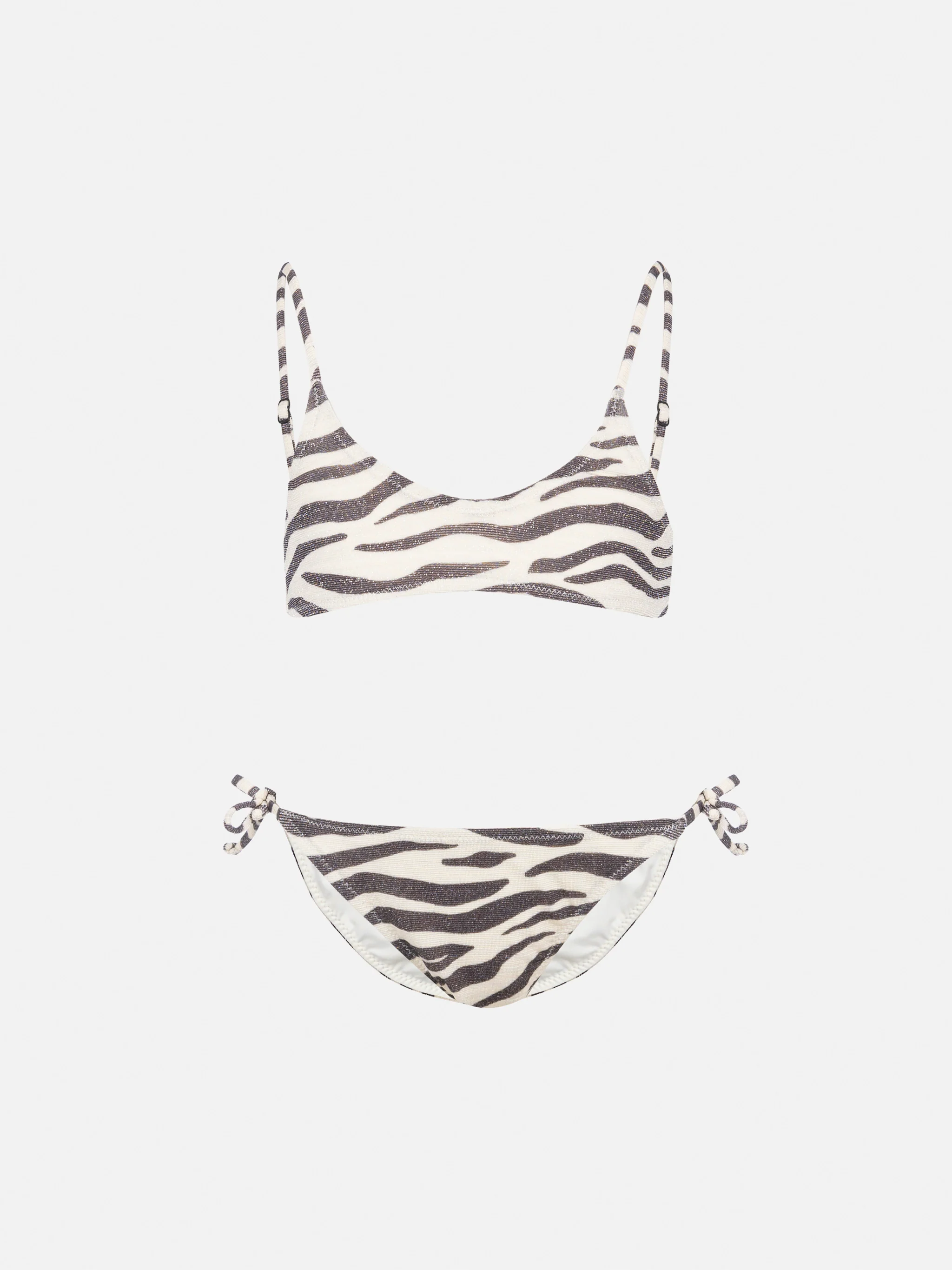 Bikinibralette Paloma Jr in lurex con stampa zebra