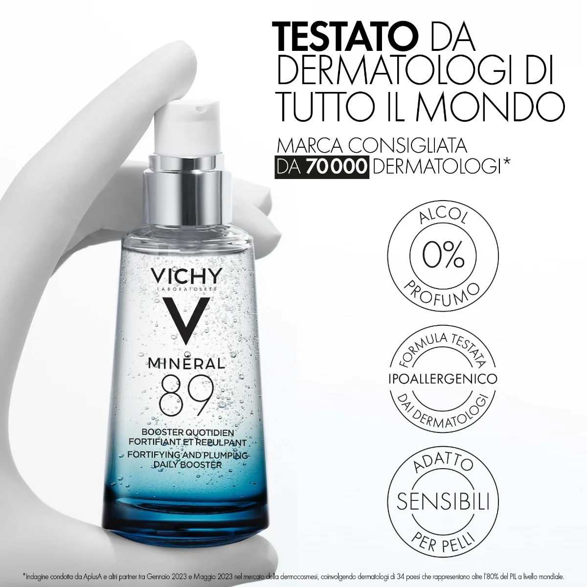 VICHY Vichy Mineral 89 Booster 75 ml Crème fortifiante et repulpante à l'acide hyaluronique