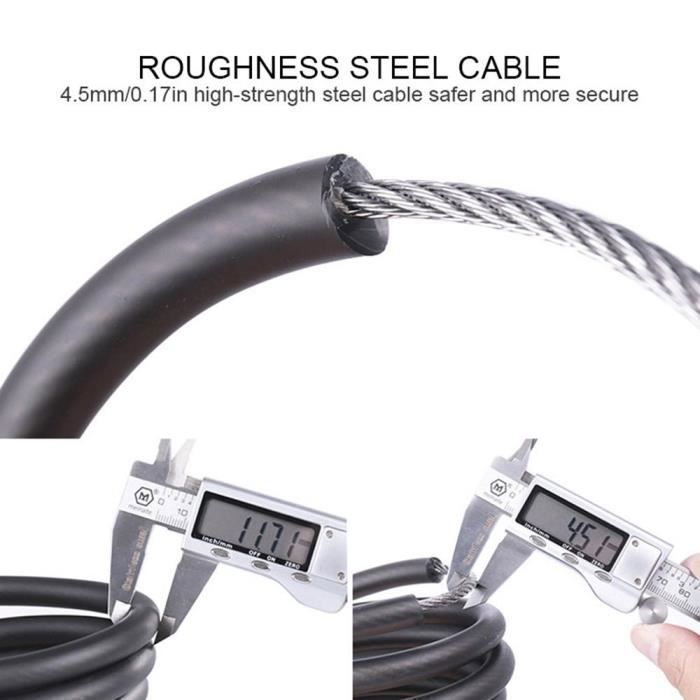 Candado para bicicleta y motocicleta con cable de acero de 120 cm.
