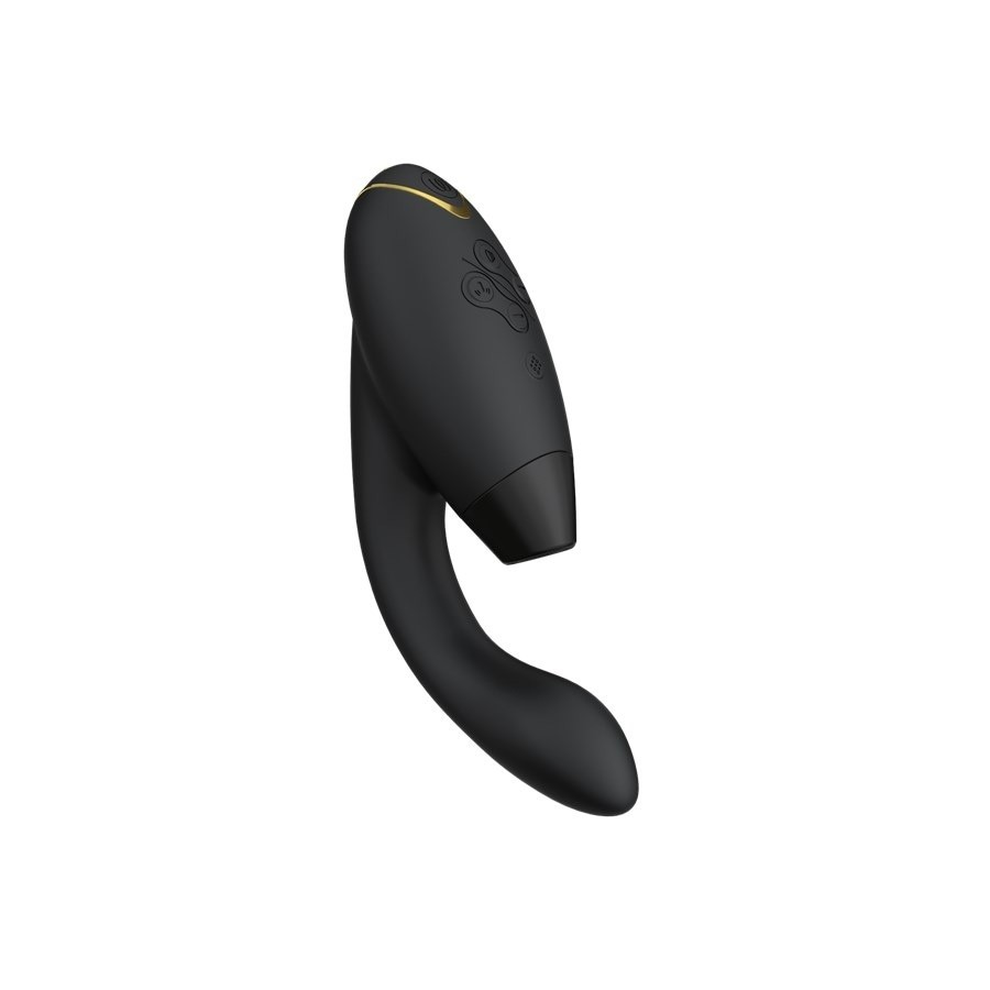 Womanizer Vibrator Crni Luksuzni Dvostruki Stimulator s Pleasure Air tehnologijom za klitoris i vibracijom za G-točku - 1 komad