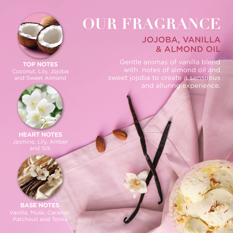 Conjunto de presente para o corpo com óleos de jojoba, baunilha e amêndoa da Baylis & Harding