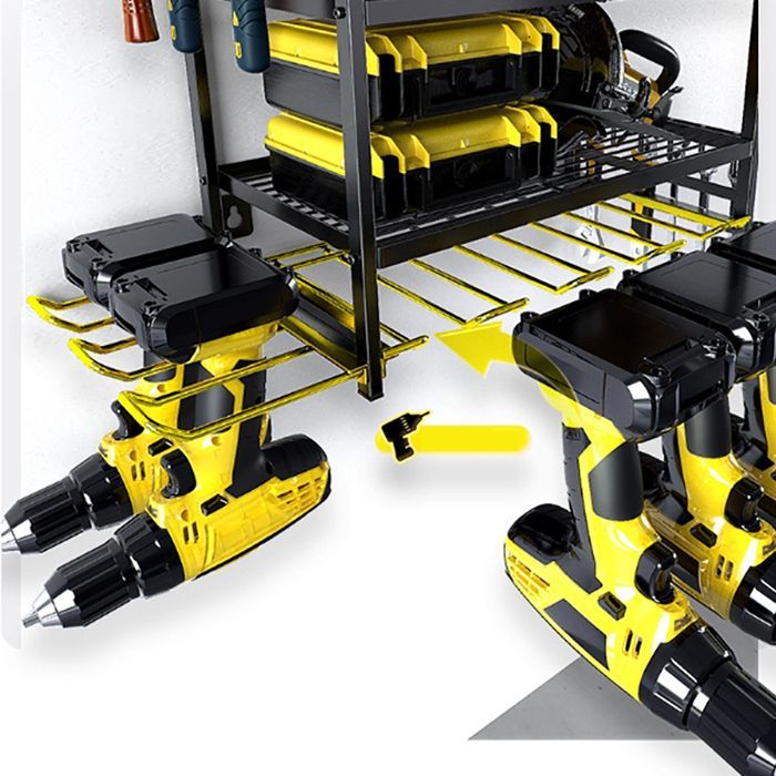 Power Tool Storage - Drill Tool Holder, with Stand and Shelf, for Garage, Workshop, Warehouse (59.5*24.5*41.5cm)