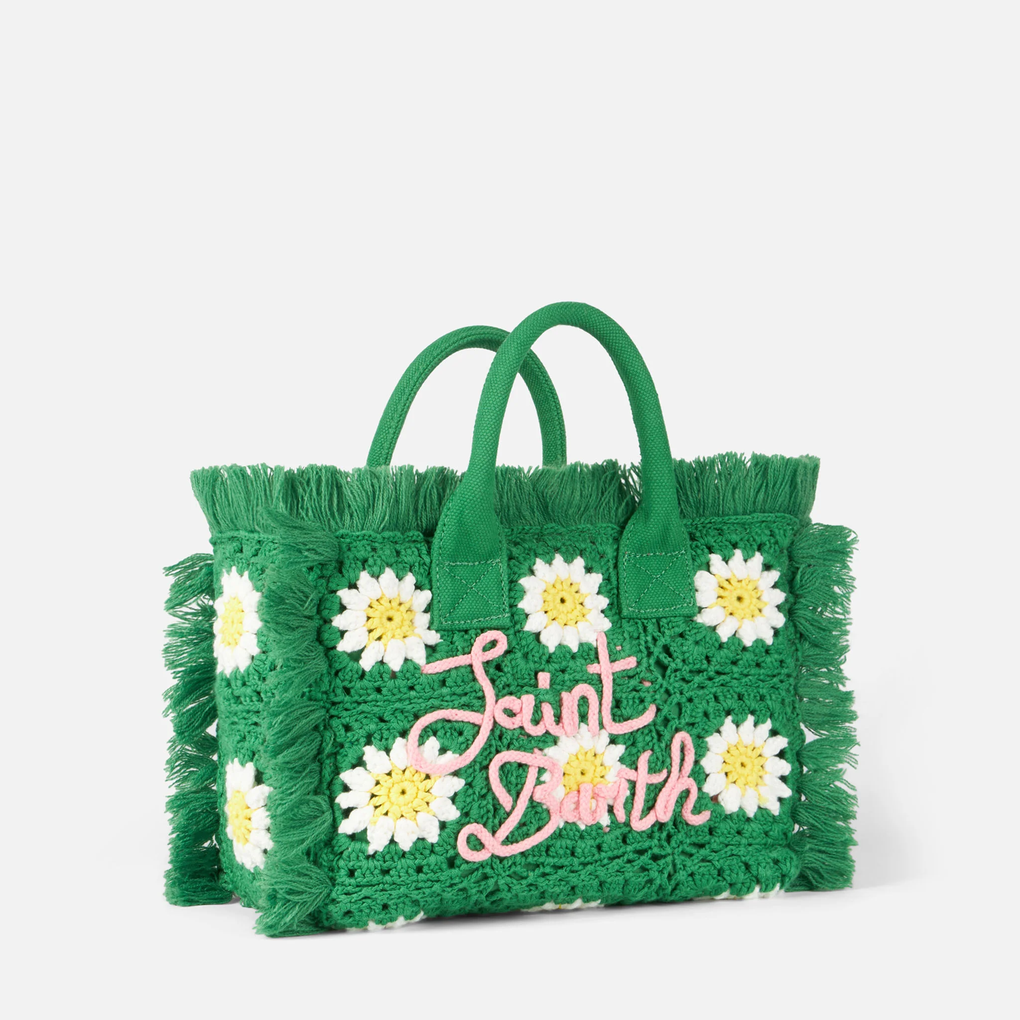 Colette taske med hæklet blomstermærke