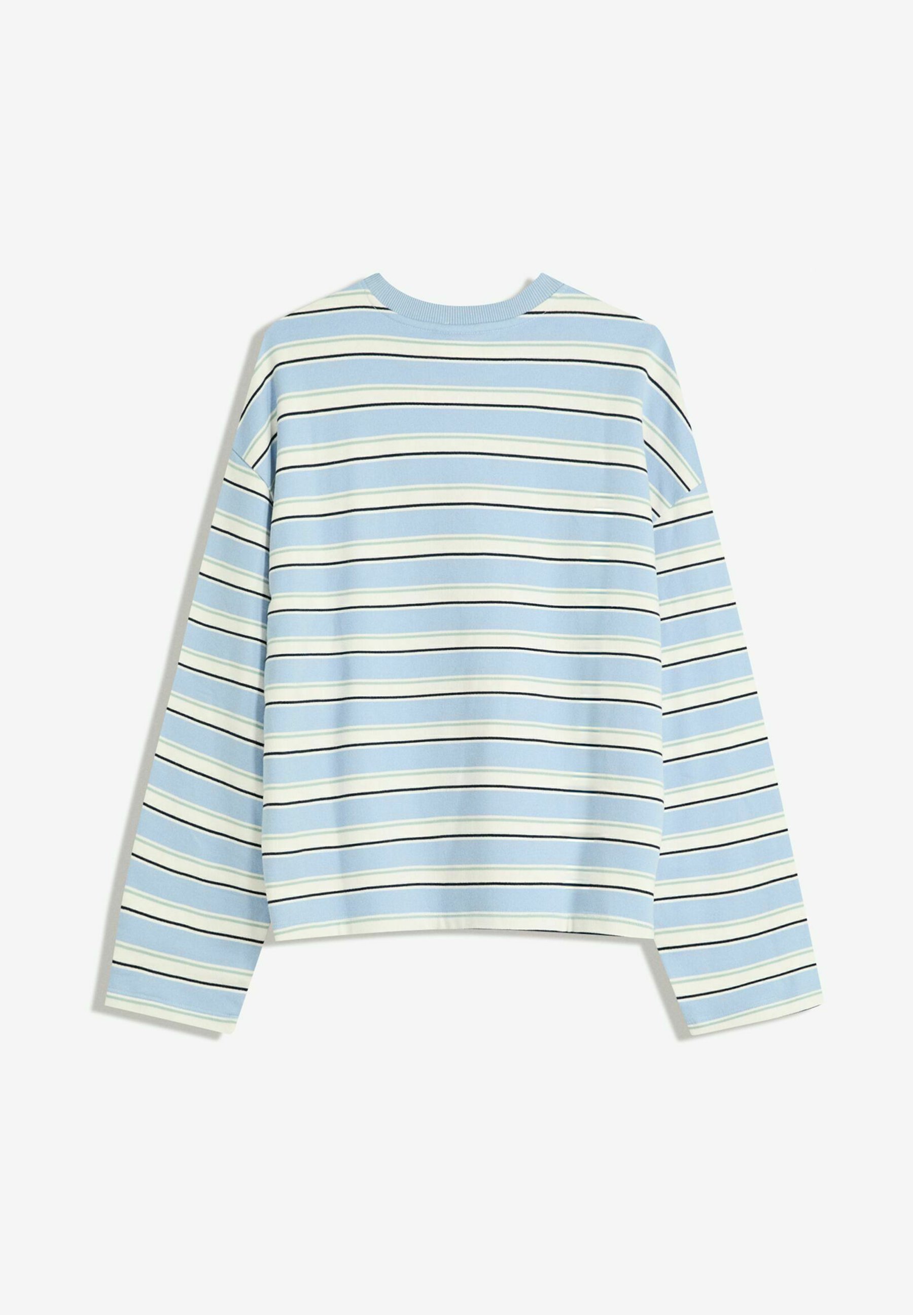 Bershka gestreept - Top met lange mouwen - lichtblauw