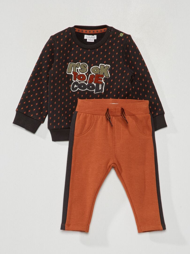 Conjunto de sudadera y pantalón deportivo - GRIS