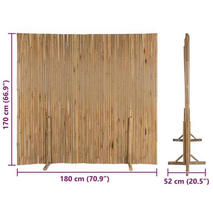 vidaXL Paravent en Bambou 180x170 cm, Marron, Écran Séparateur Flexible pour Intérieur et Extérieur, Barrière d’Intimité 42504