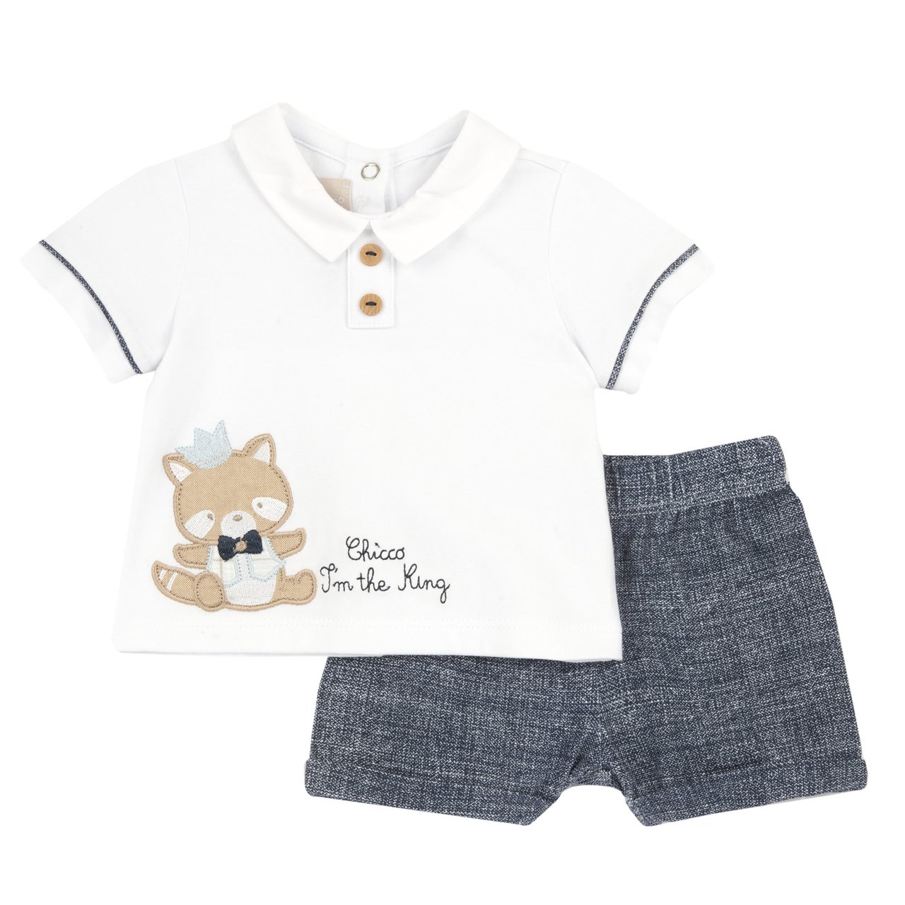 Baby-Waschbär-Poloshirt und Shorts-Set