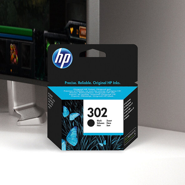 Ink cartridge 302, black, twin pack