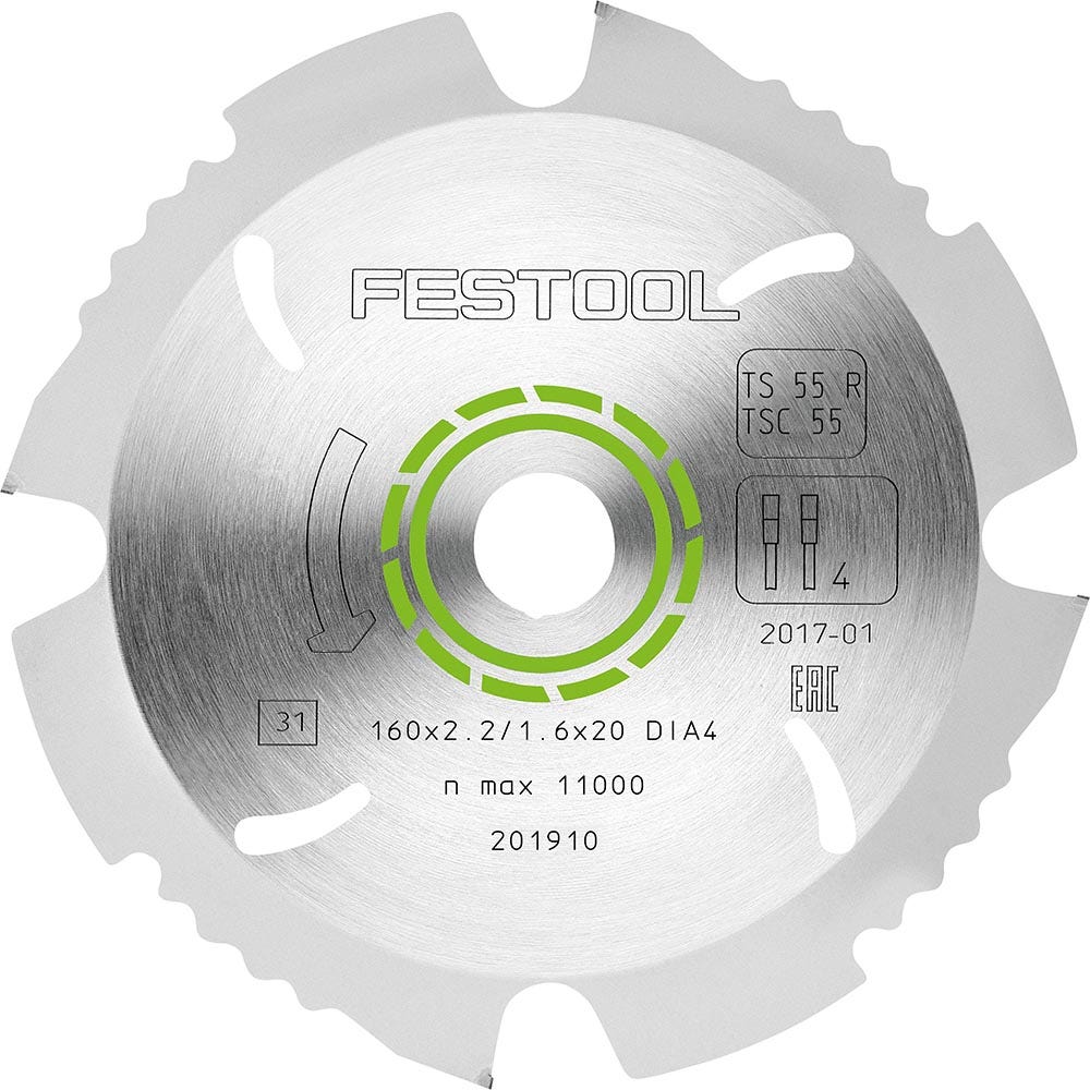 Lamă de ferăstrău FESTOOL PCD 160 mm 4T pentru tăierea fibrocimentului