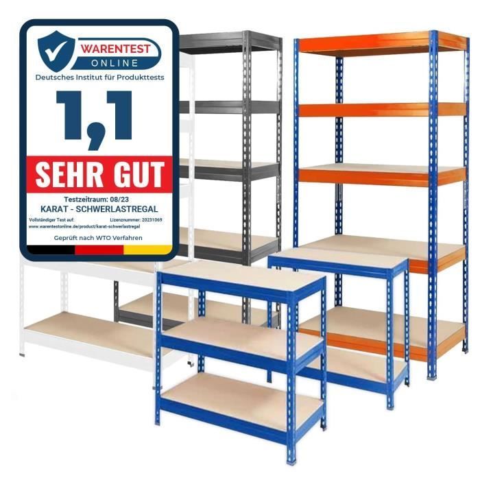 Heavy-duty shelving unit, 5-tier storage unit (particleboard), anthracite grey, 180 x 90 x 60 cm | Max load: 1250 kg