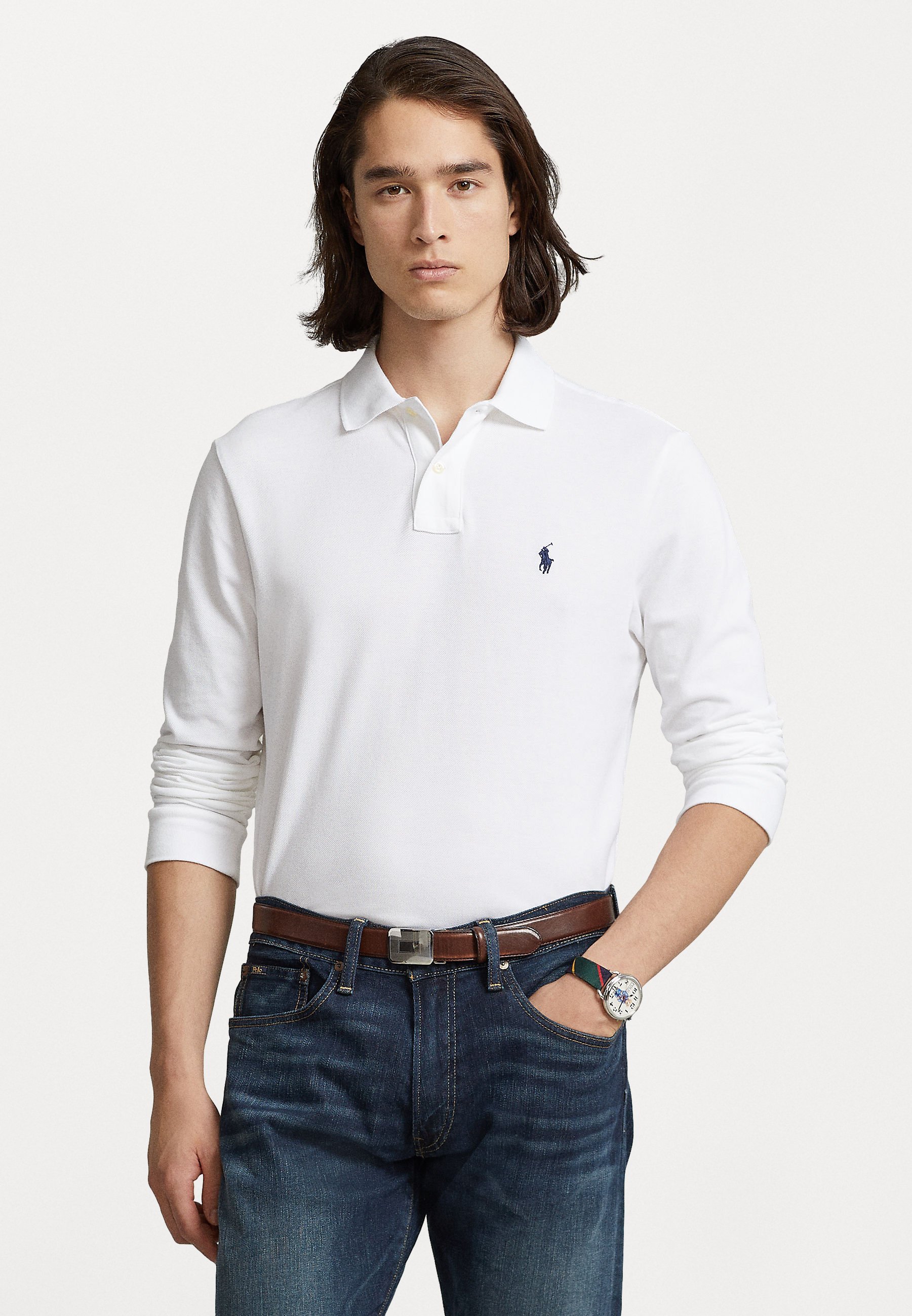 Polo Ralph Lauren LONG SLEEVE - Bluzka z długim rękawem - biała