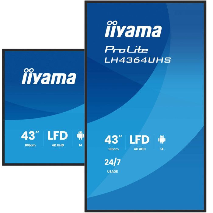 IIYAMA Prolite LH4364UHS-B1AG 4K UHD 43-inch Digital Display - Android 14 OS