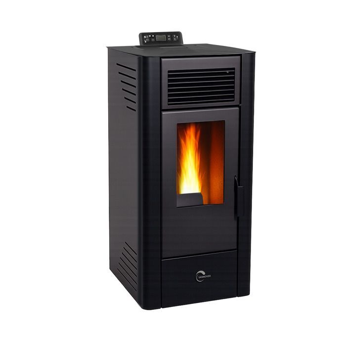 Estufa de pellets sellada negra Sannover Anita de 11,6 kW