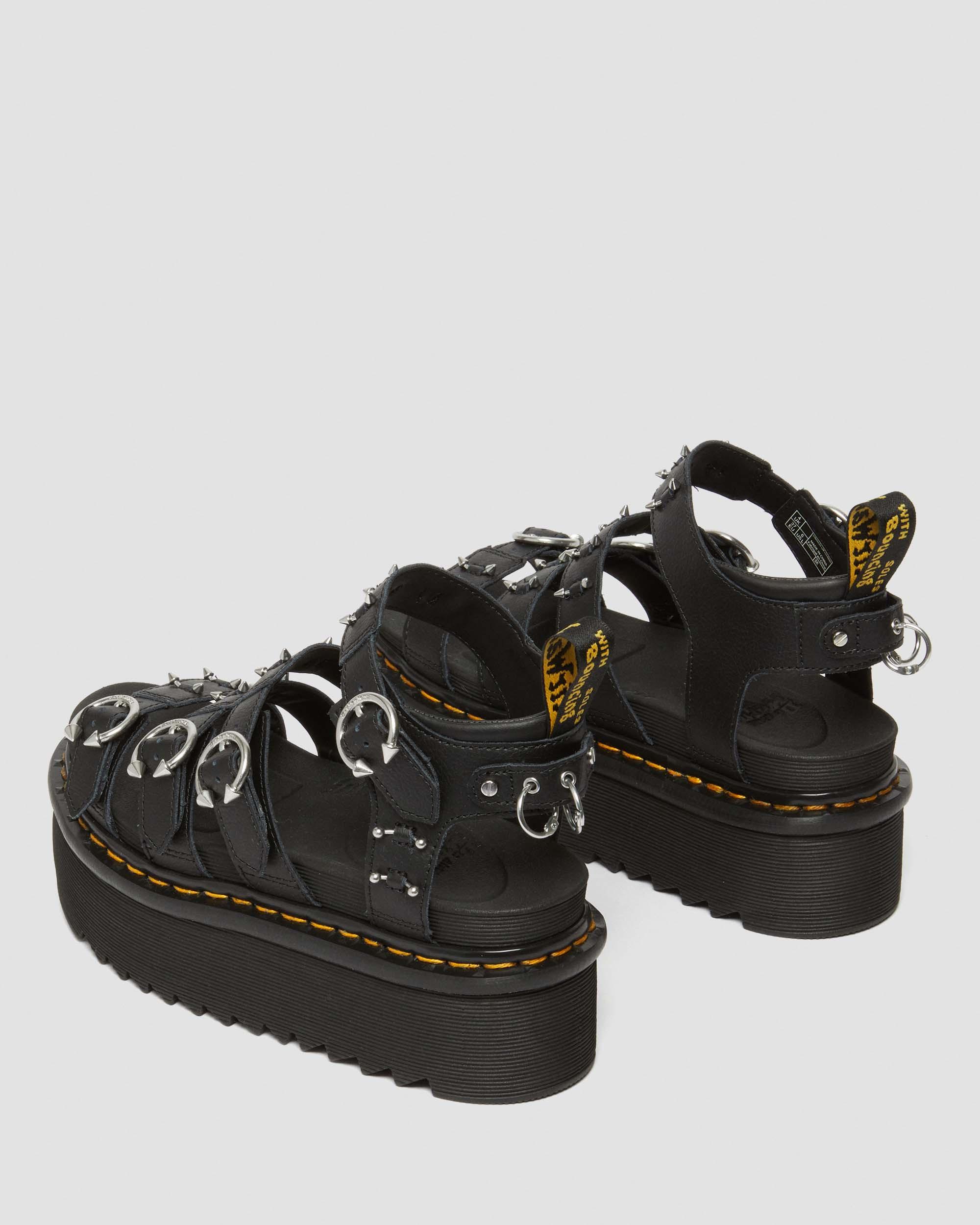 Blaire Piercing Leder Plateausandalen