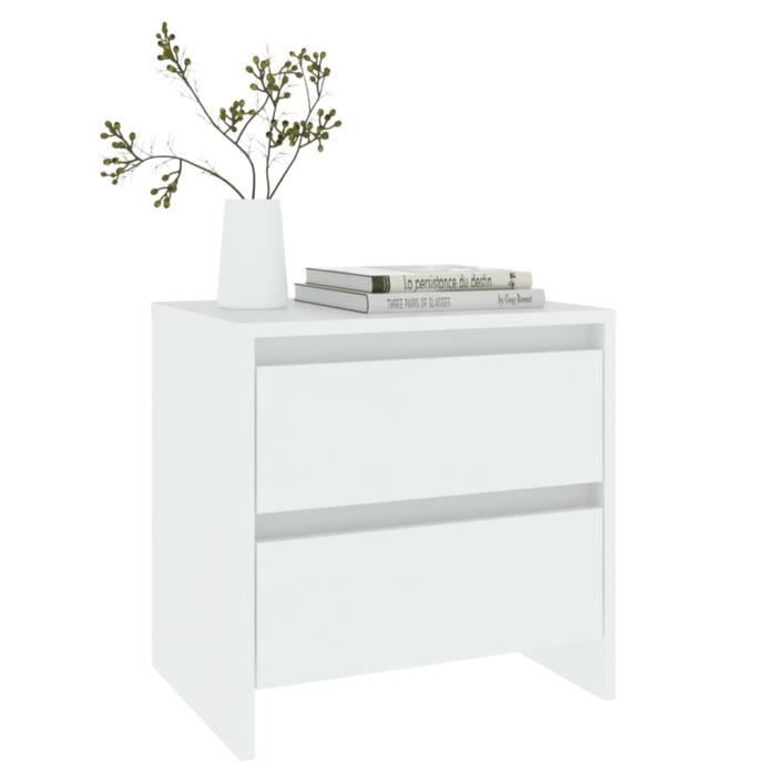 vidaXL Tables de chevet 2 pcs Blanc 45x34,5x44,5 cm Aggloméré