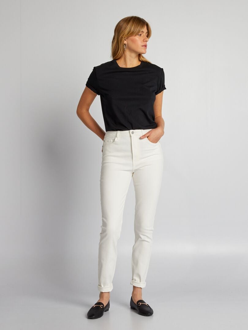 Pantalones vaqueros ajustados de talle alto - L34 - BLANCO