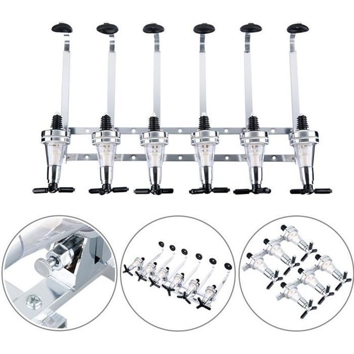 Finether Six Wall-Mounted Bar Butler Bottle Holder, Bottle Dispenser for Beverages/Wine/Juice/Cocktails/Alcohol, with Dispenser