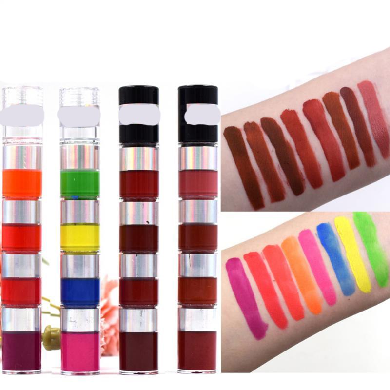 Gloss à lèvres en bambou 4 couleurs, maquillage mat, fard à paupières liquide, rouge à lèvres longue tenue et waterproof, maquillage pigmenté TSLM1