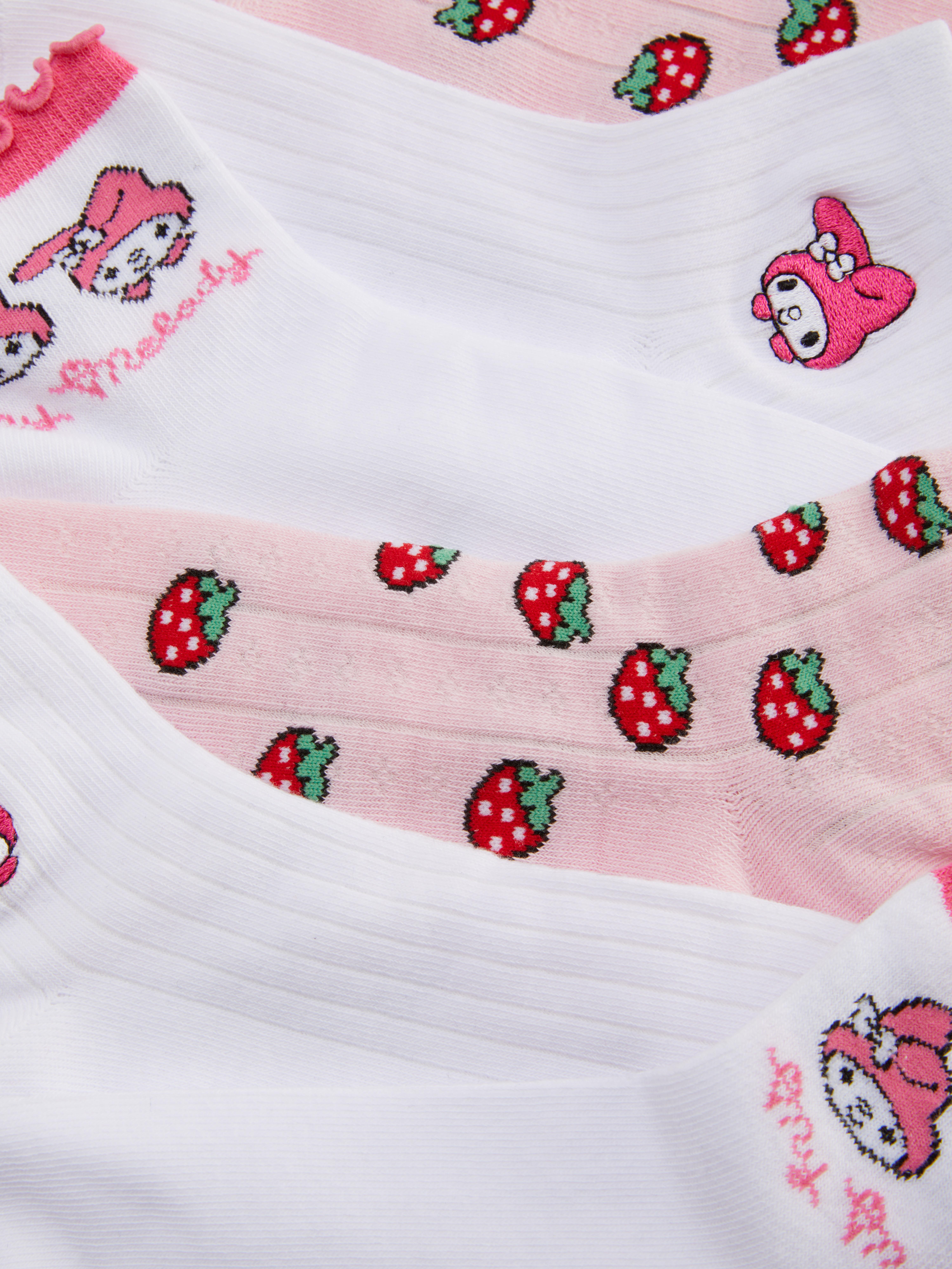 Șosete până la gleznă Hello Kitty My Melody, 3 perechi de șosete până la gleznă cu trei modele diferite Hello Kitty My Melody