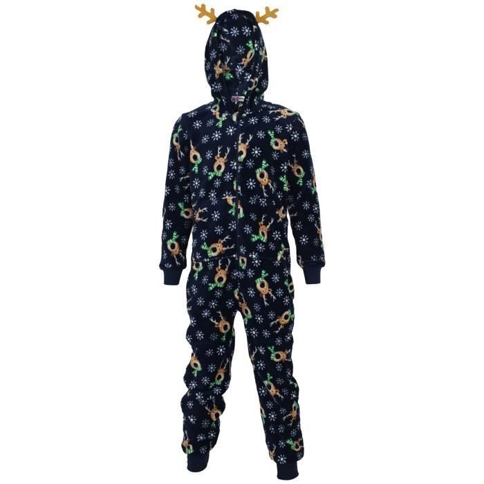 Pijama enterizo navideño infantil con estampado de Rudolph, súper suave, cómodo, ideal para estar en casa o como disfraz. Regalo perfecto para niñas y niños.