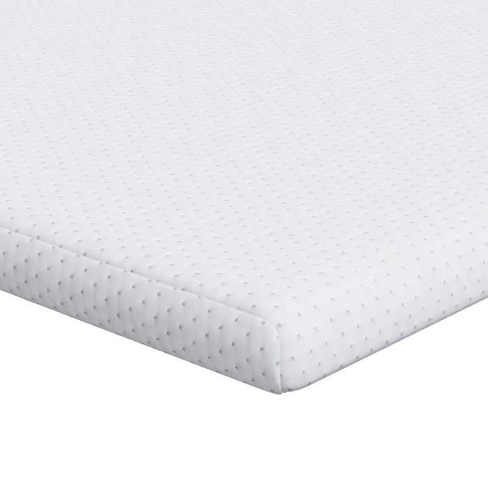 Cubrecolchón de espuma - vidaXL - 140x190x6 cm - Blanco - Tejido jacquard - Comodidad óptima - Soporte en los bordes