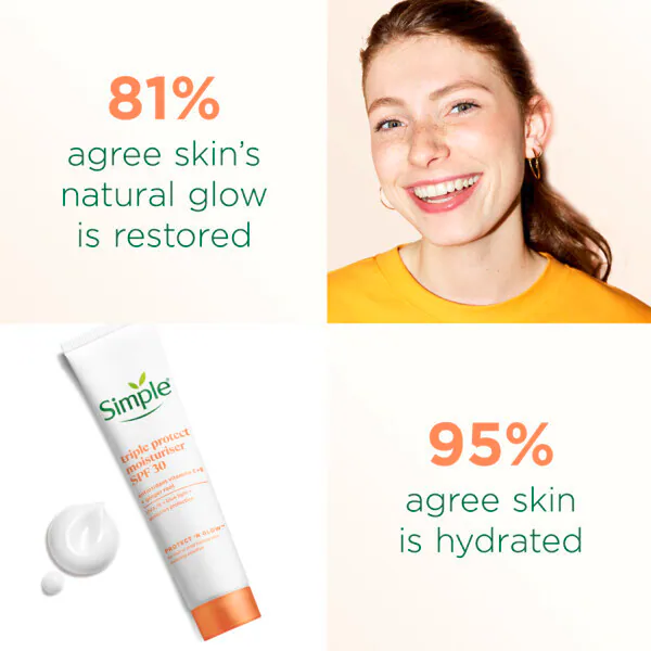 Crema idratante Simple Protect 'N' Glow Triple Protect SPF 30 40 ml