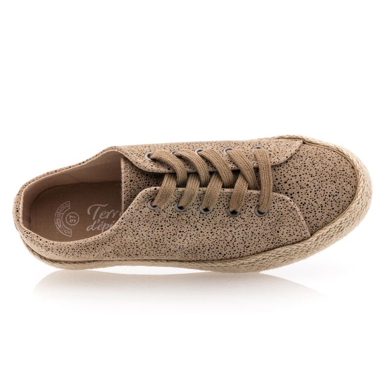 Dámske béžové espadrilky s lanovou podrážkou