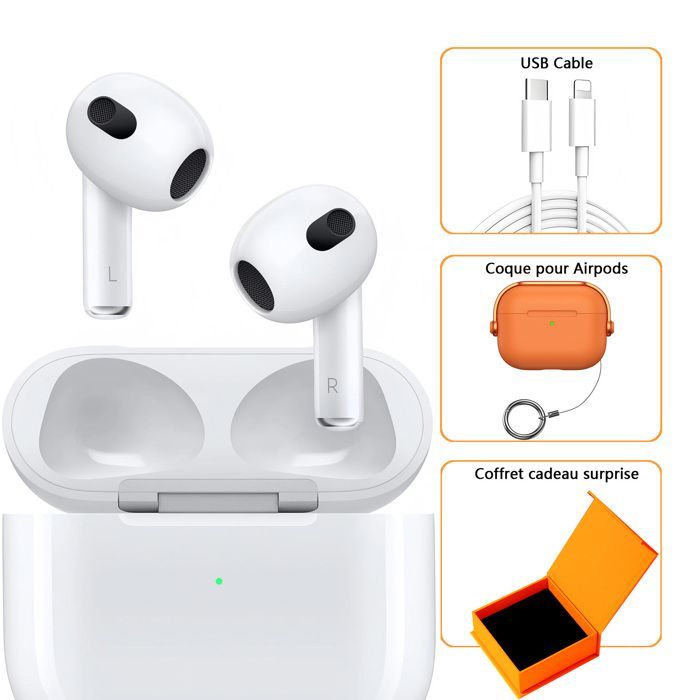 Apple AirPods (3ª geração) com estojo de carregamento Lightning - Branco - FONES DE OUVIDO - FONES DE OUVIDO