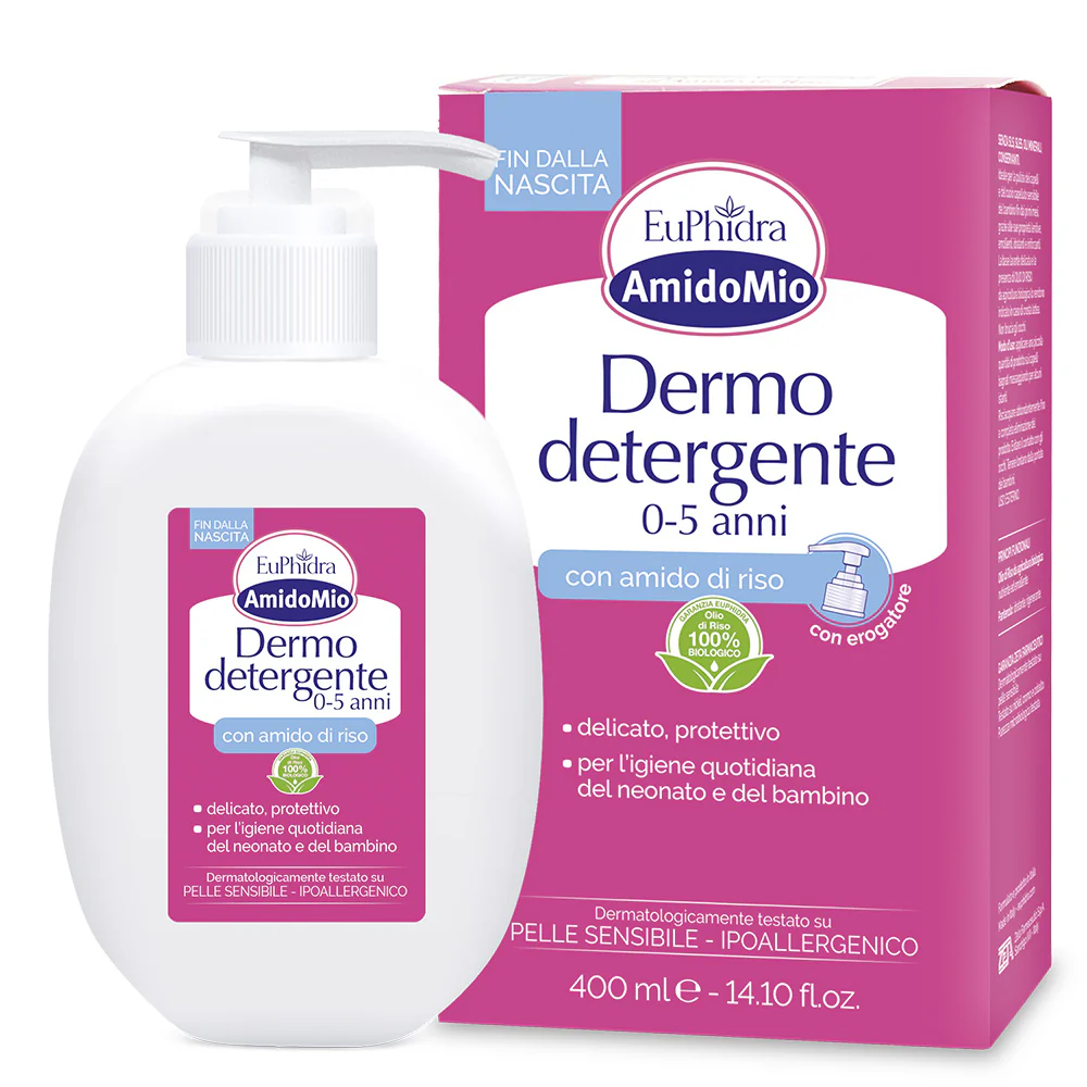 Amido Mio Dermo Detergente 0-5 anni - Bagno e Doccia, Trattamento Bebè, Prodotti per Bambini