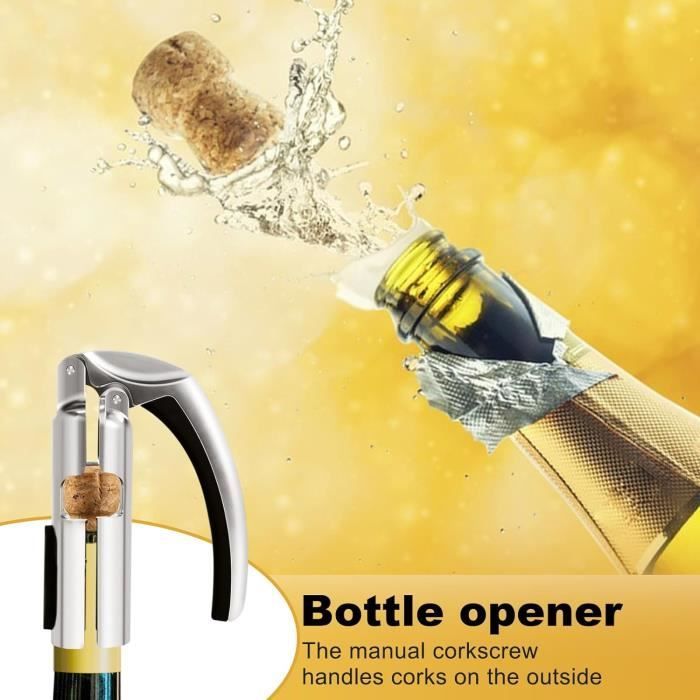 Abrebotellas - Sacacorchos para champán - Aleación de zinc - 2 piezas - Estilo contemporáneo
