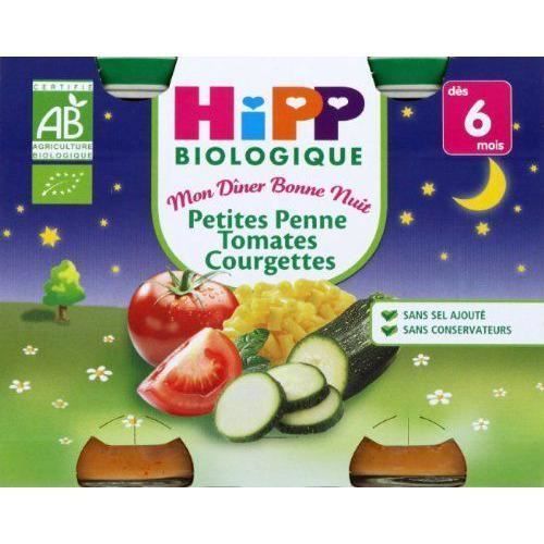 Hipp Biologico - La mia cena della buonanotte - Penne piccole con pomodori e zucchine - Dai 6 mesi