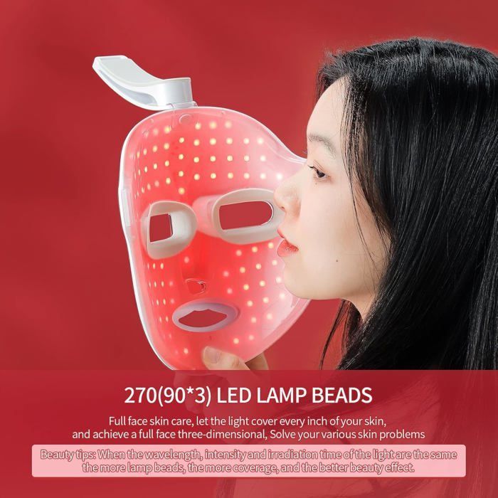 Masque LED de Luminothérapie 7 Couleurs - 270 Perles - Sans Fil Rechargeable