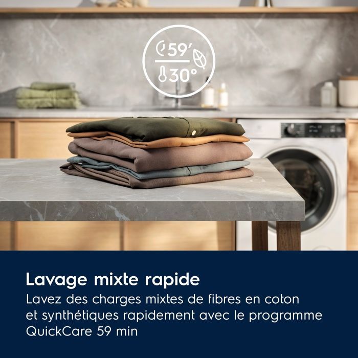 Lave-linge hublot Pose-libre StamCare 700 11 kg ELECTROLUX EW7FI1114OV Classe a ‐5%