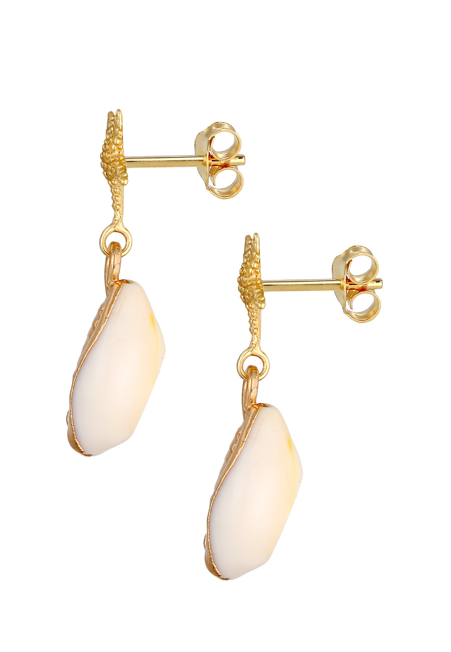 Elli Coquillage Étoile de Mer Plage Boucles d'Oreilles Femme - (925/1000) Argent Plaqué Or