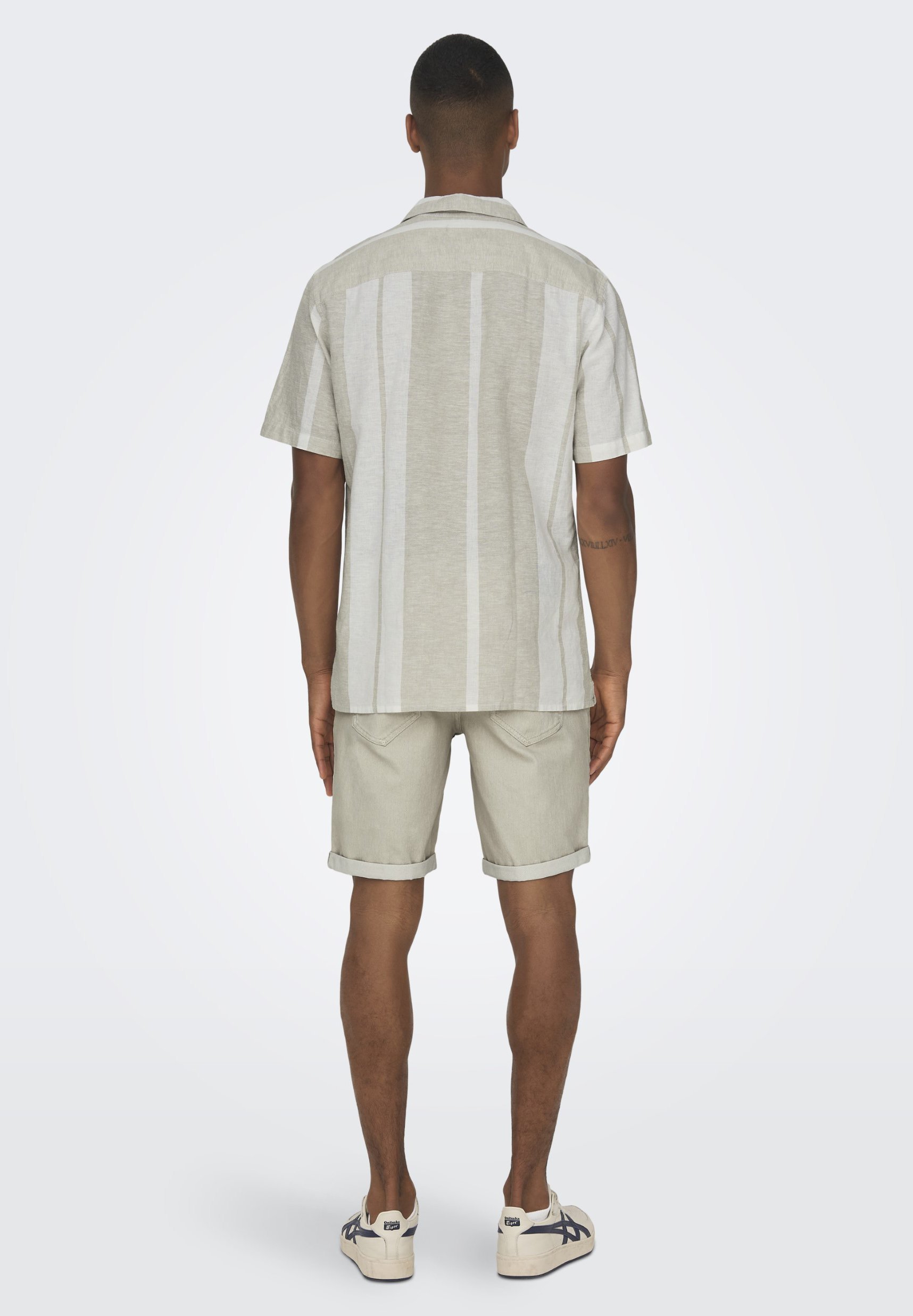 Only & Sons SCAIDEN STRIPERESORT NOOS - Camicia - kaki vintage