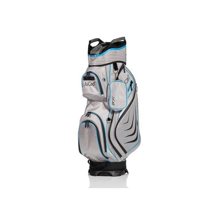 Bolsa de golfe JuCad Captain Dry - Cinza/Azul - 14 compartimentos completos - Bolso impermeável