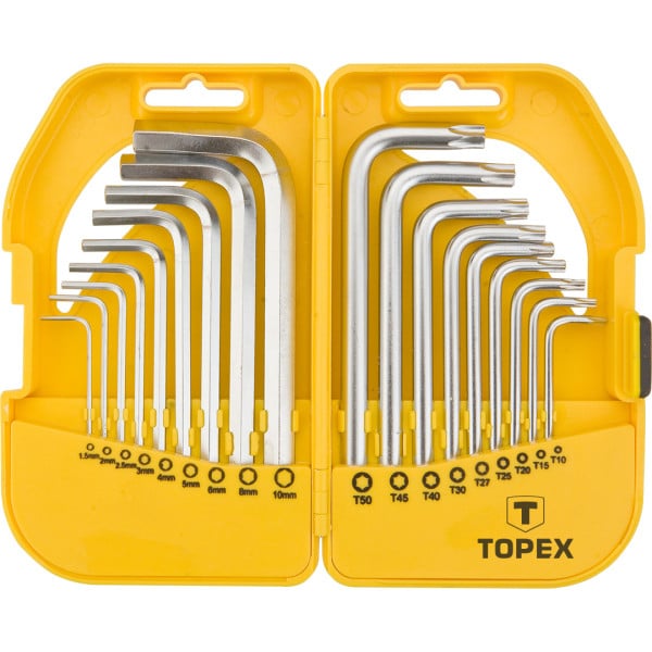 Klucze sześciokątne i Torx, zestaw 18 szt. TOPEX 35D952