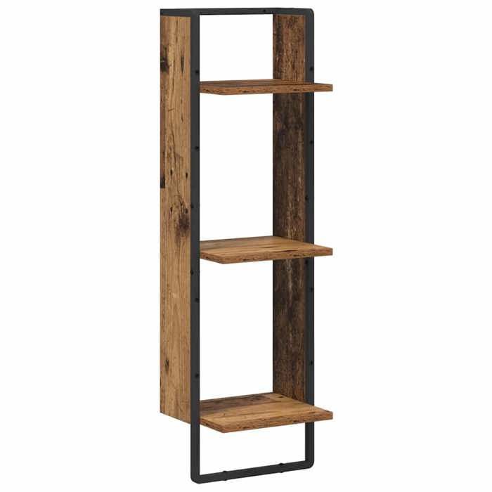 MOT12201-Étagère Murale Bois Ancien 30 x 25 x 100 cm Bois d'ingénierie