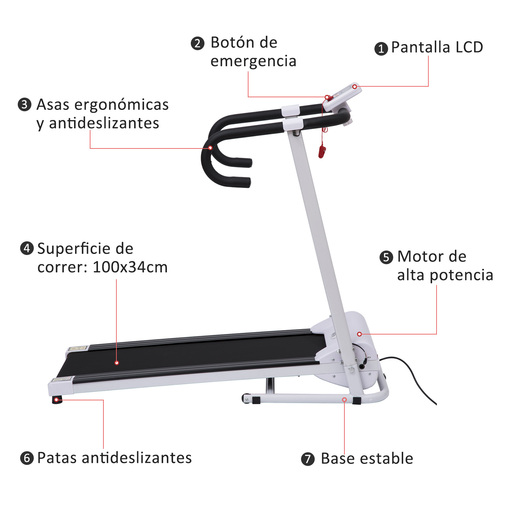 Cinta De Correr Plegable Homcom