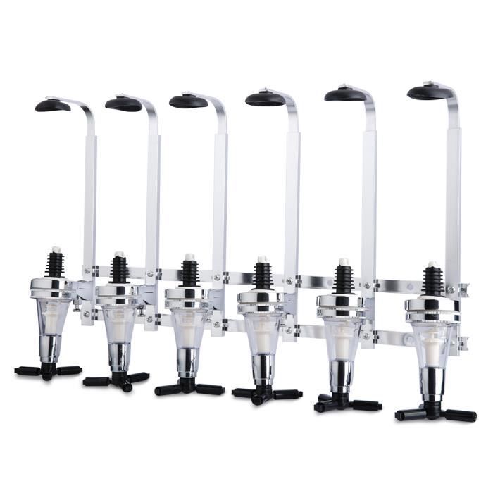 Distributeur de Bouteille Boisson Porte Bouteille Support et Doseur Mural 6 Voies Bar Butler