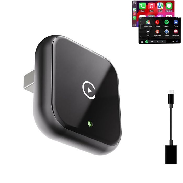 CarPlay per auto - CarPlay wireless - Mini CarPlay - Bluetooth 5.3, WiFi 6, Plug and Play - Compatibile con iPhone e Android