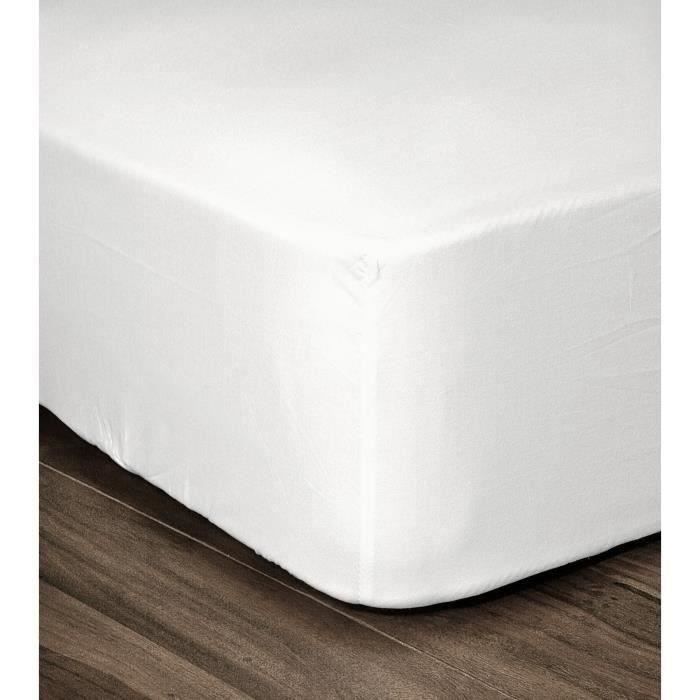 Lençol de baixo LOVELY HOME 100% algodão 180x200cm - Bolso de 35cm - Branco