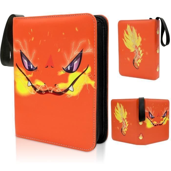 Carpeta para cromos coleccionables - KENLUMO - Capacidad para 480 cromos - 60 páginas - Naranja