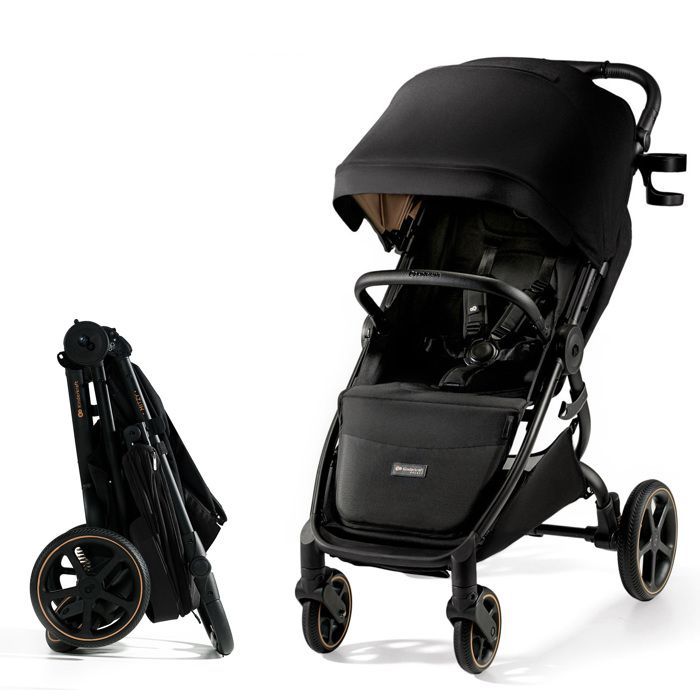 Passeggino Kindercraft MITZY (fino a 27 kg), chiusura con una mano, taglia grande, senza aria, ruote ammortizzate, nero.