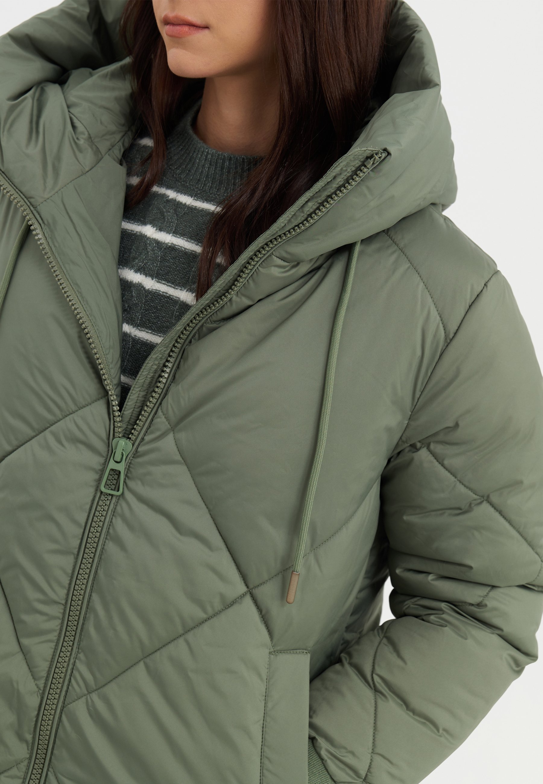 Winterjas van Even&Odd - groen