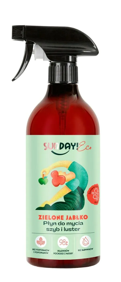 Sunday Eco Płyn do mycia Szyb i Luster Zielone Jabłko
