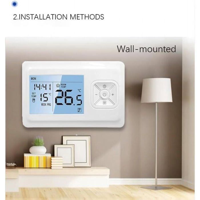 Thermostat connecté sans fil - ZOR® - WiFi - Programmable - Commande vocale - Compatible Alexa et Google Home - Antigel